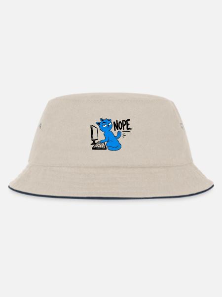 Katzen-Geek-Humor NEIN - Kinder Bucket Hat - Natur/Navy