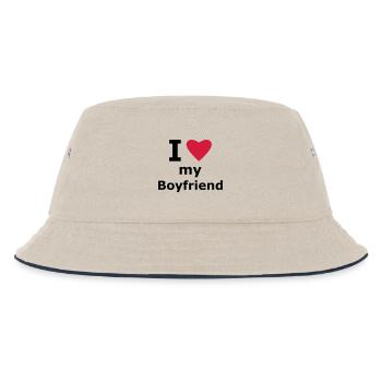 I love my boyfriend - Kinder Bucket Hat - Natur/Navy - Vorne