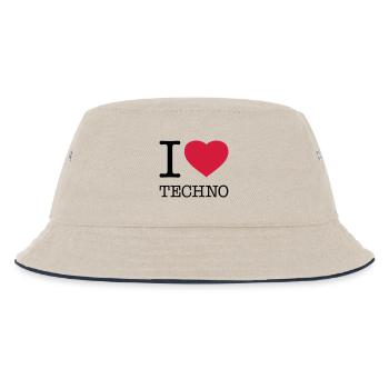 J’ADORE LA TECHNO - Bob Enfant - blanc cassé/bleu marine - Devant