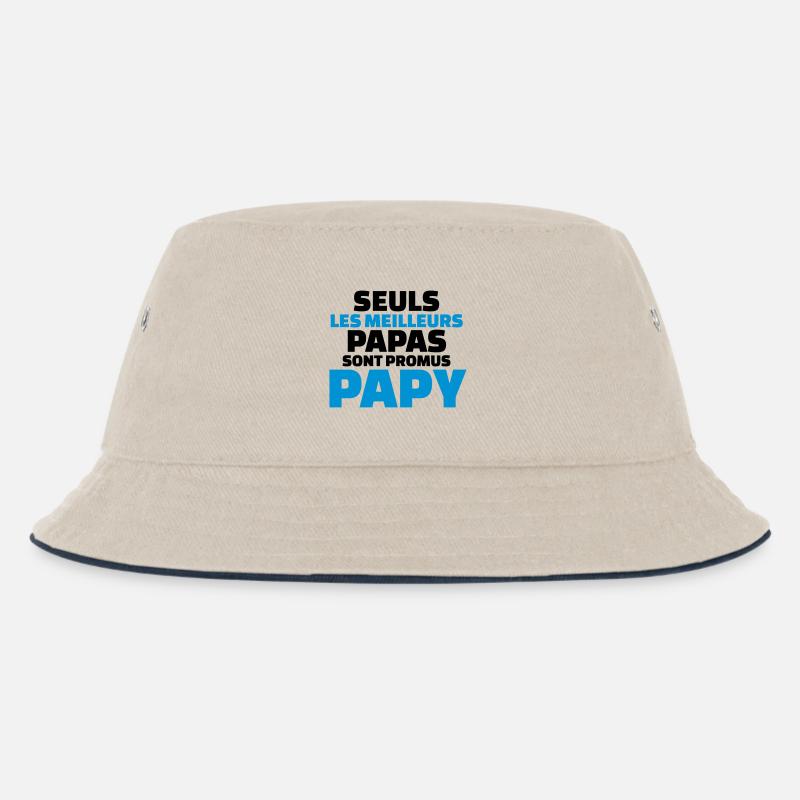 seuls les meilleurs papas sont promus papy - Bob Enfant - blanc cassé/bleu marine