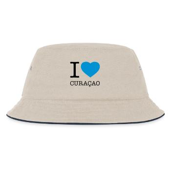 I LOVE CURACAO - Kinder Bucket Hat - Natur/Navy - Vorne
