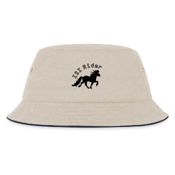 Islandpferd ISI Rider Pferdesport Tölten - Kinder Bucket Hat - Natur/Navy - Vorne