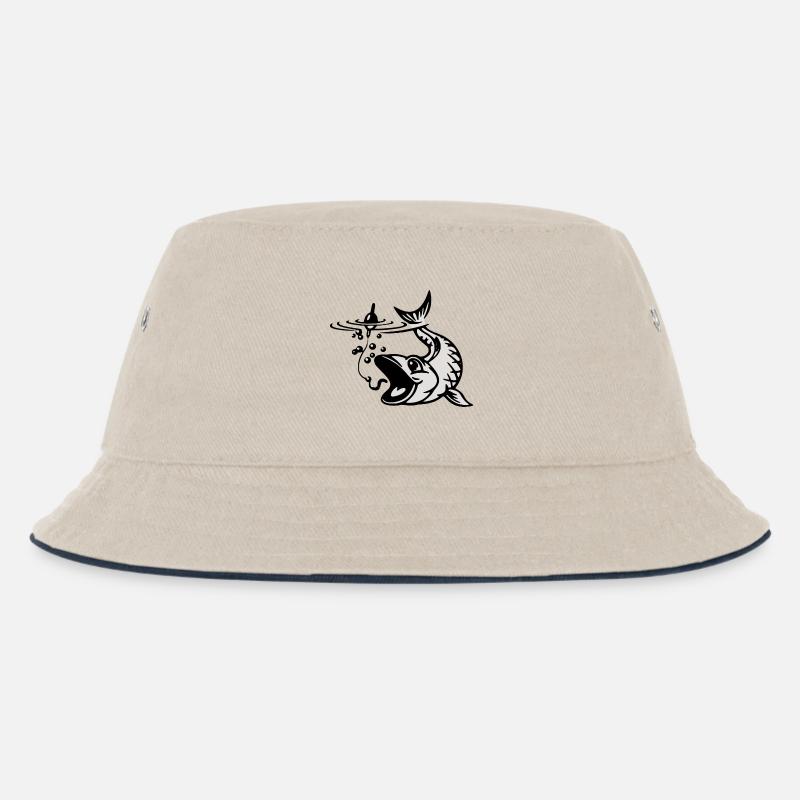 fisch - Kinder Bucket Hat - Natur/Navy