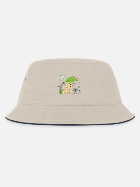 Bärchen im Regen - Kinder Bucket Hat - Natur/Navy
