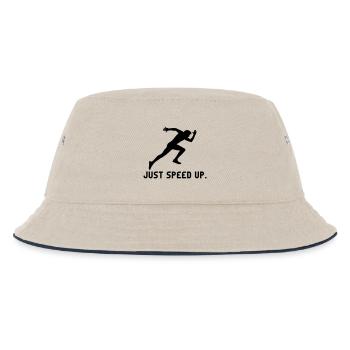Just speed up athlete athlete fitness sprint run - Kids’ Bucket Hat - ecru/navy - Front