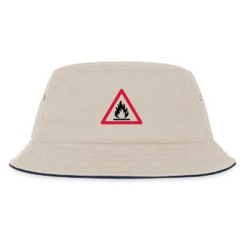 Branntgefahr schild - Kinder Bucket Hat - Natur/Navy - Vorne