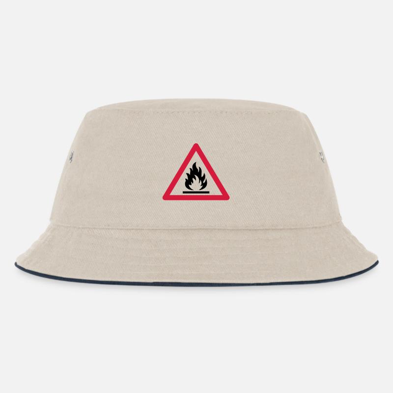 Branntgefahr schild - Kinder Bucket Hat - Natur/Navy