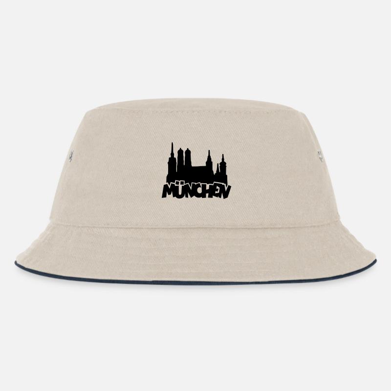 München Skyline - Kinder Bucket Hat - Natur/Navy