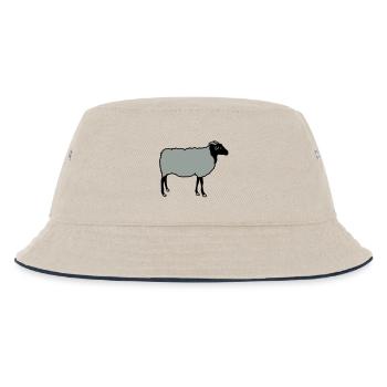 schaf, schafe, lamm, lämmer, heidschnucke - Kinder Bucket Hat - Natur/Navy - Vorne