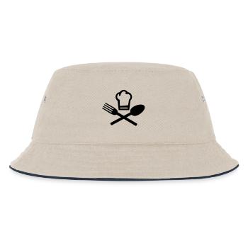 Koch Löffel Gabel - Kinder Bucket Hat - Natur/Navy - Vorne