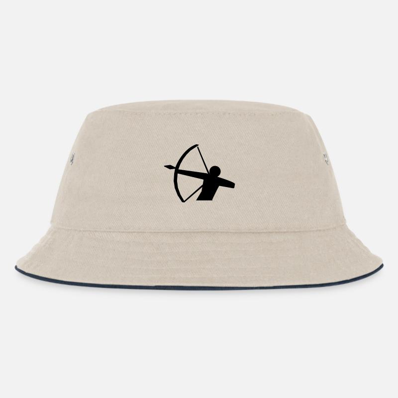 Bogenschütze Piktogramm - Kinder Bucket Hat - Natur/Navy