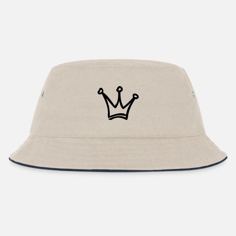 krone - Kinder Bucket Hat - Natur/Navy