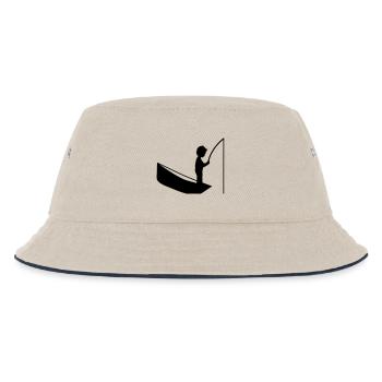 Un garçon avec une pêche - Bob Enfant - blanc cassé/bleu marine - Devant