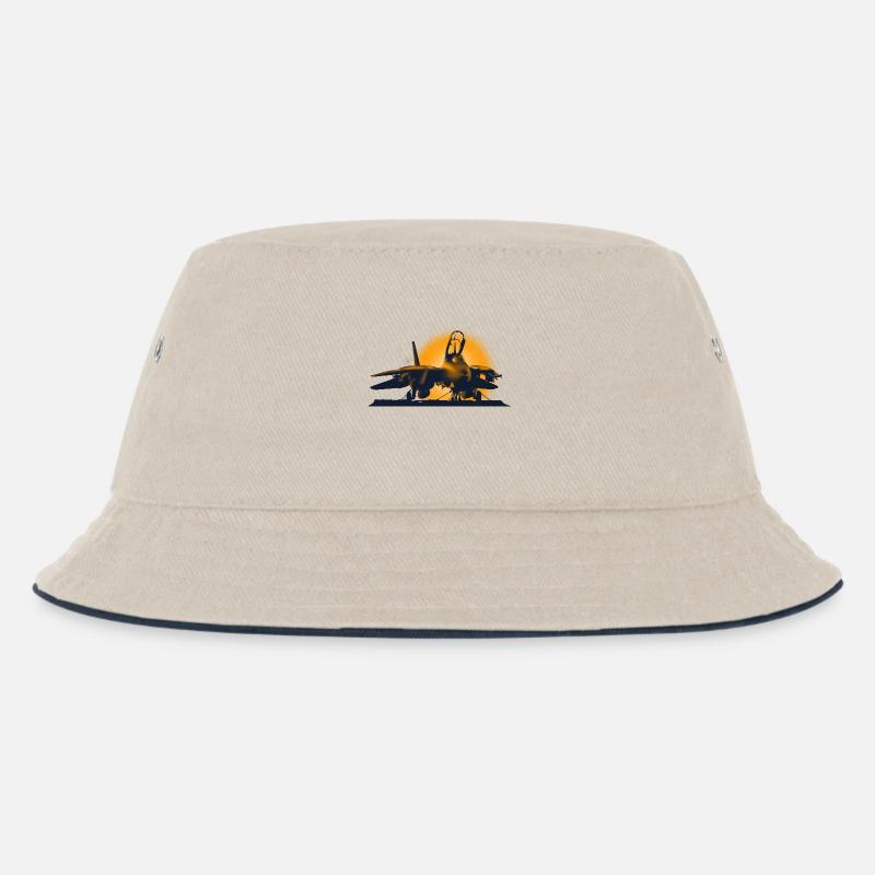 Jet Tomcat - Kinder Bucket Hat - Natur/Navy