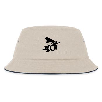 im Rollstuhl mit Flammen # - Kinder Bucket Hat - Natur/Navy - Vorne