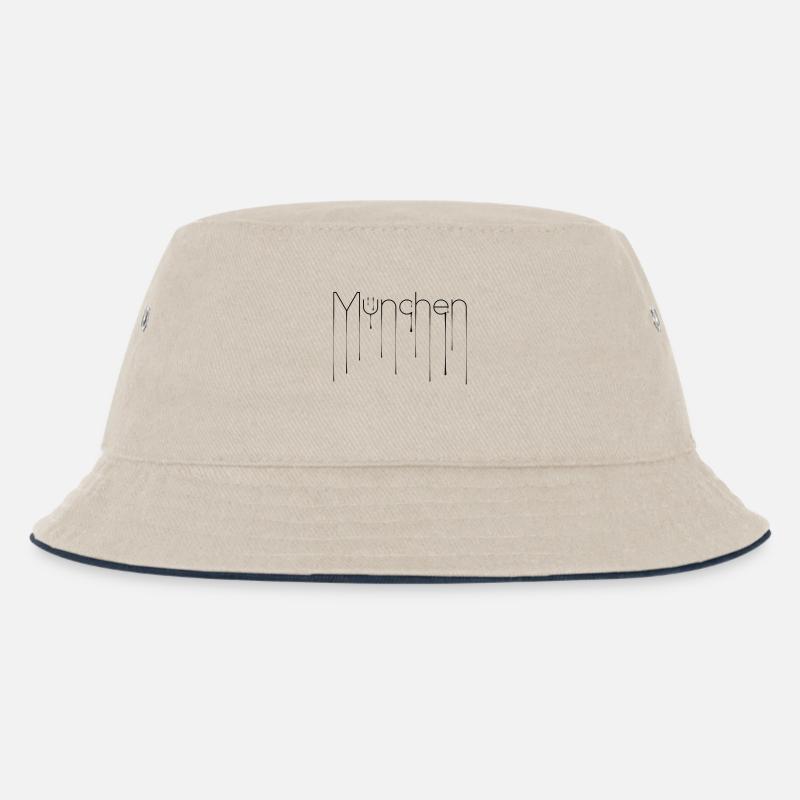 München Liquid - Design - Kinder Bucket Hat - Natur/Navy
