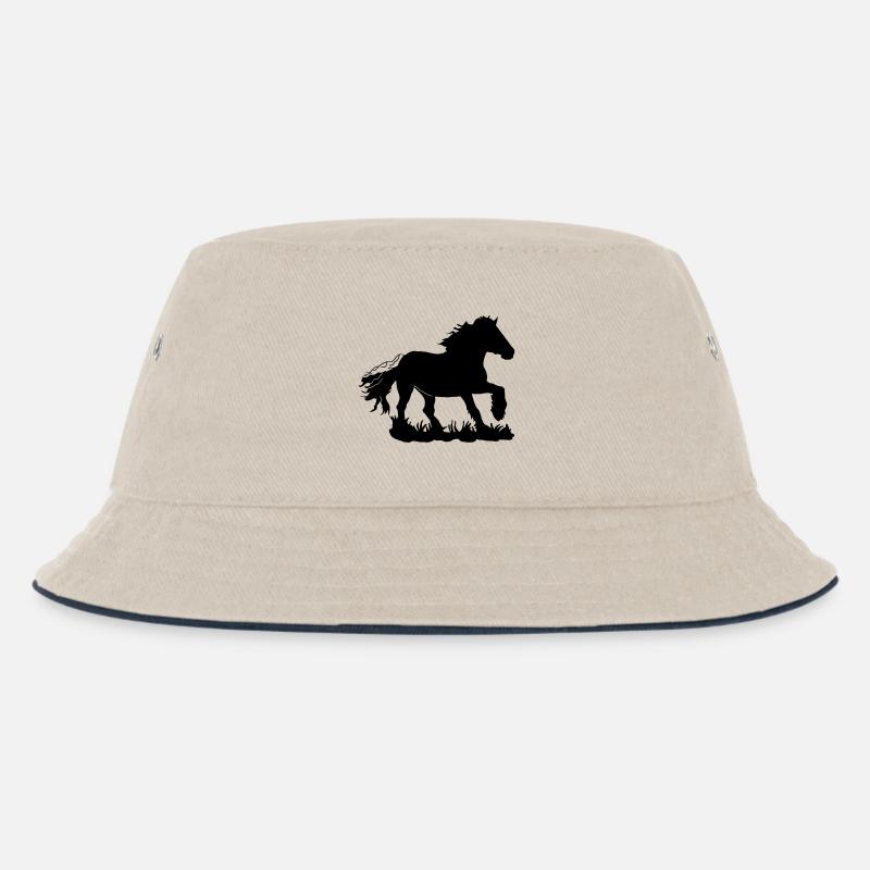 Kaltblut, Kaltblüter, Draft horse - Kinder Bucket Hat - Natur/Navy