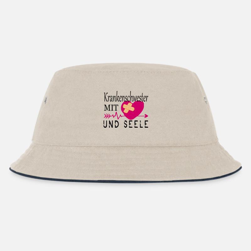 Krankenschwester mit Herz - Kinder Bucket Hat - Natur/Navy