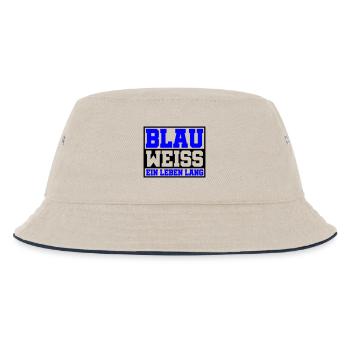 Blau Weiss ein Leben Lang | Farben änderbar - Kinder Bucket Hat - Natur/Navy - Vorne