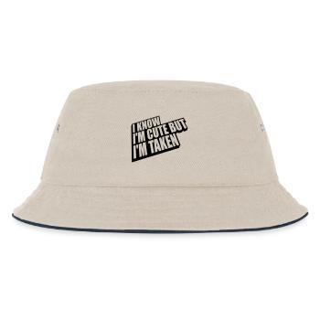 cute but taken quote - Kids’ Bucket Hat - ecru/navy - Front