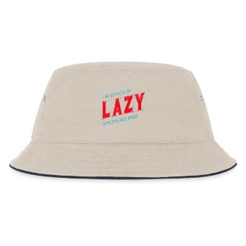 Stolz darauf, faul zu sein - Kinder Bucket Hat - Natur/Navy - Vorne