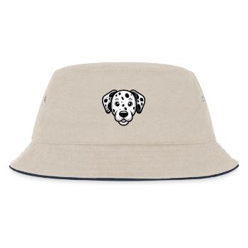 Dalmatiner Kopf im Comic Stil - Kinder Bucket Hat - Natur/Navy - Vorne