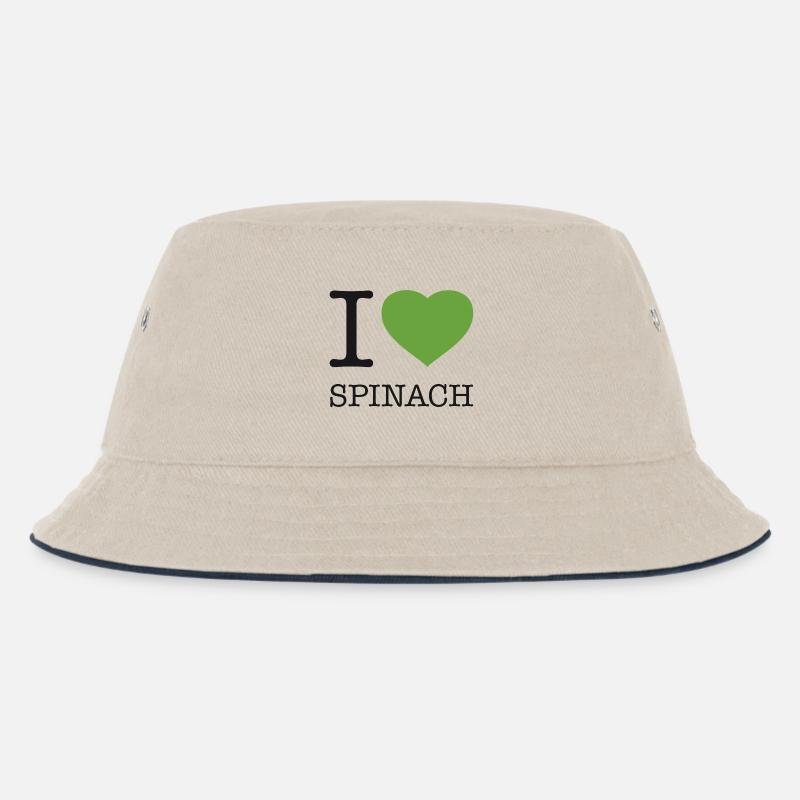 I LOVE SPINACH Spinat - Kinder Bucket Hat - Natur/Navy