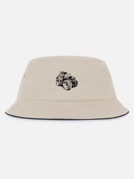 Traktor - Kinder Bucket Hat - Natur/Navy