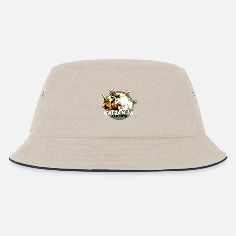 Süße Katze Ja, Partei AfD Nein - Kinder Bucket Hat - Natur/Navy