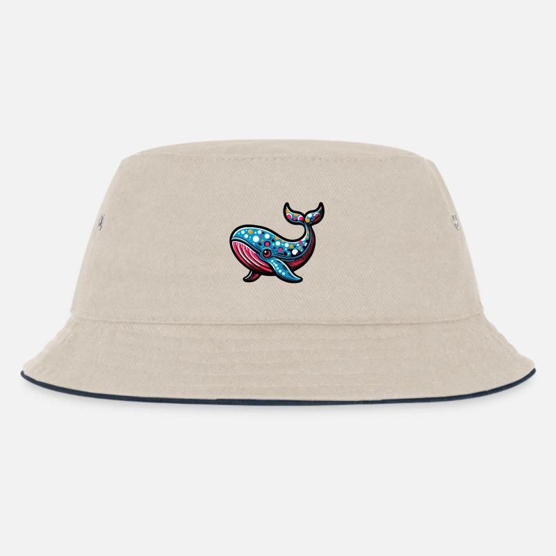 Wal - Kinder Bucket Hat - Natur/Navy