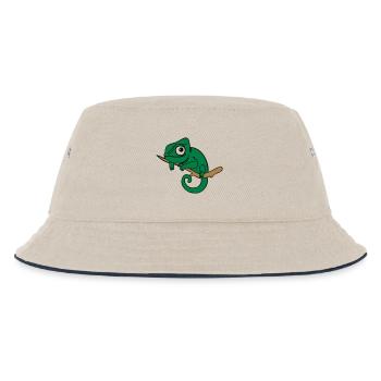 Lui das Chamäleon, dreifarbig - Kinder Bucket Hat - Natur/Navy - Vorne