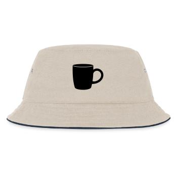 Klassische Kaffeetasse Silhouette - Kinder Bucket Hat - Natur/Navy - Vorne