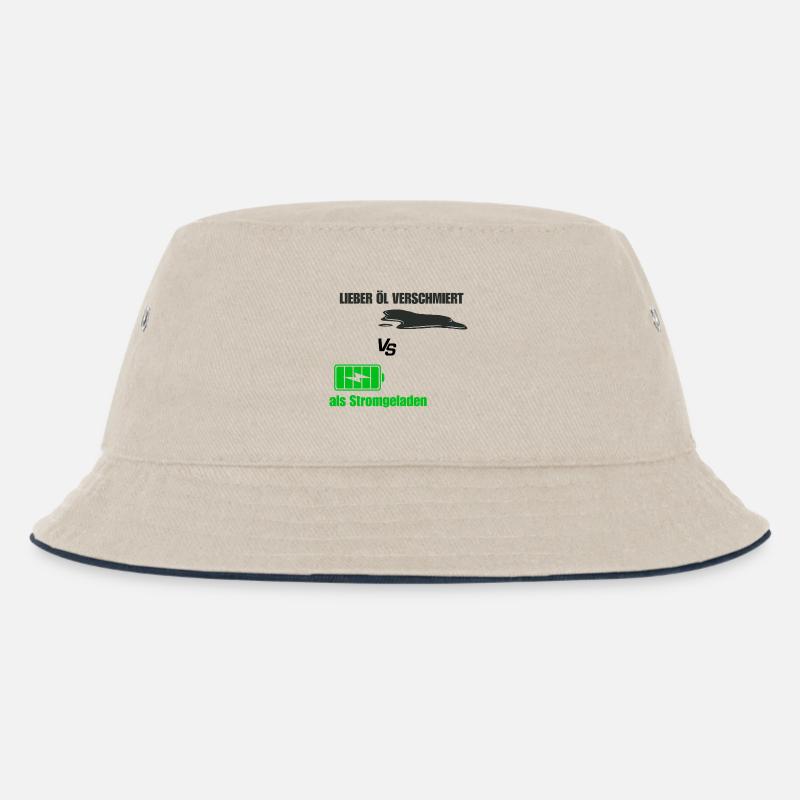 Öl Verschmiert - Kinder Bucket Hat - Natur/Navy