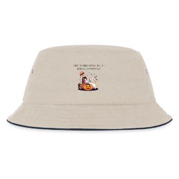 Halloween Trotter Horses Saying Quote - Kids’ Bucket Hat - ecru/navy - Front