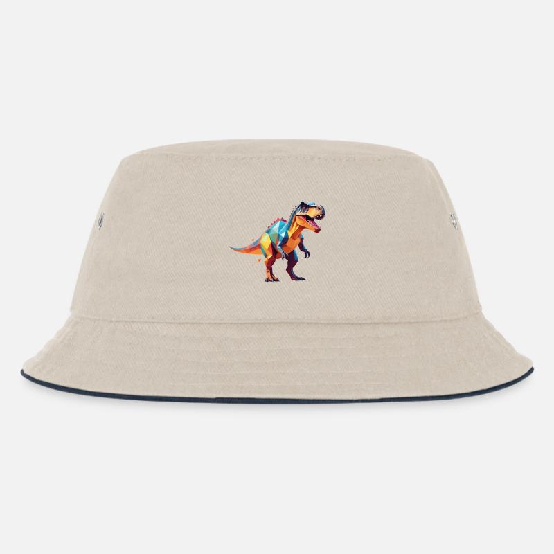 Dino2 - Kinder Bucket Hat - Natur/Navy