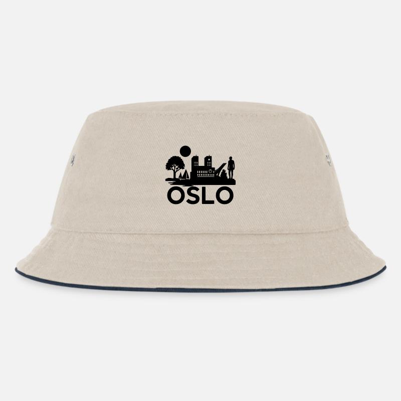 oslo silhouette wahrzeichen - Kinder Bucket Hat - Natur/Navy