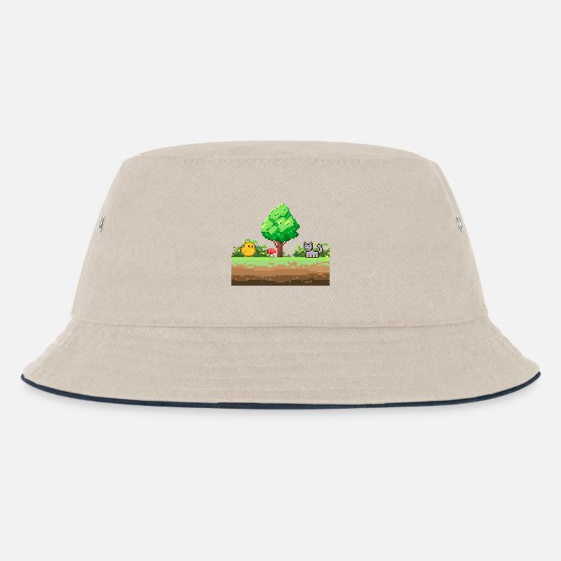 Pixelgarten Abenteuer - Kinder Bucket Hat - Natur/Navy