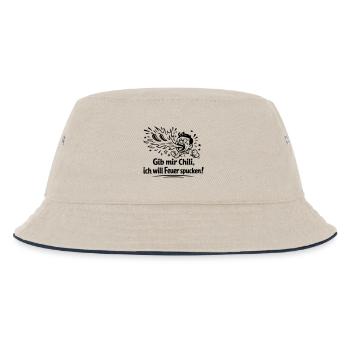 Fire Spitting Eating Chili - Kids’ Bucket Hat - ecru/navy - Front