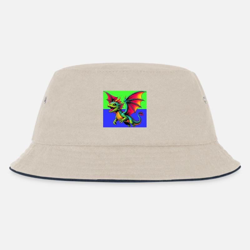 Drache - Kinder Bucket Hat - Natur/Navy