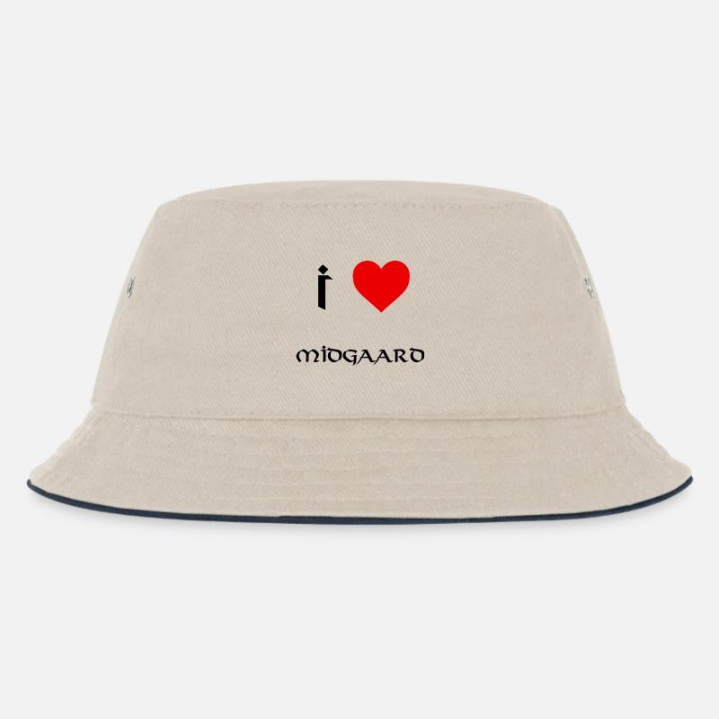Ich liebe Midgaard - Kinder Bucket Hat - Natur/Navy