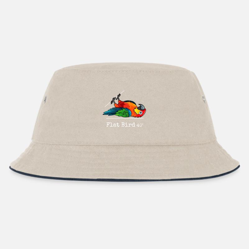 Flat Bird at 40 degrees - Kinder Bucket Hat - Natur/Navy