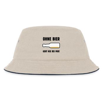 Ohne Bier Geht Nix Bei Mir! (Bierchen / POS 3C) - Kinder Bucket Hat - Natur/Navy - Vorne