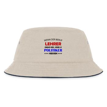 Lehrer Politiker Kontrast Typo - Kinder Bucket Hat - Natur/Navy - Vorne