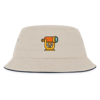 Orange Teleskop Cartoon - Kinder Bucket Hat - Natur/Navy - Vorne