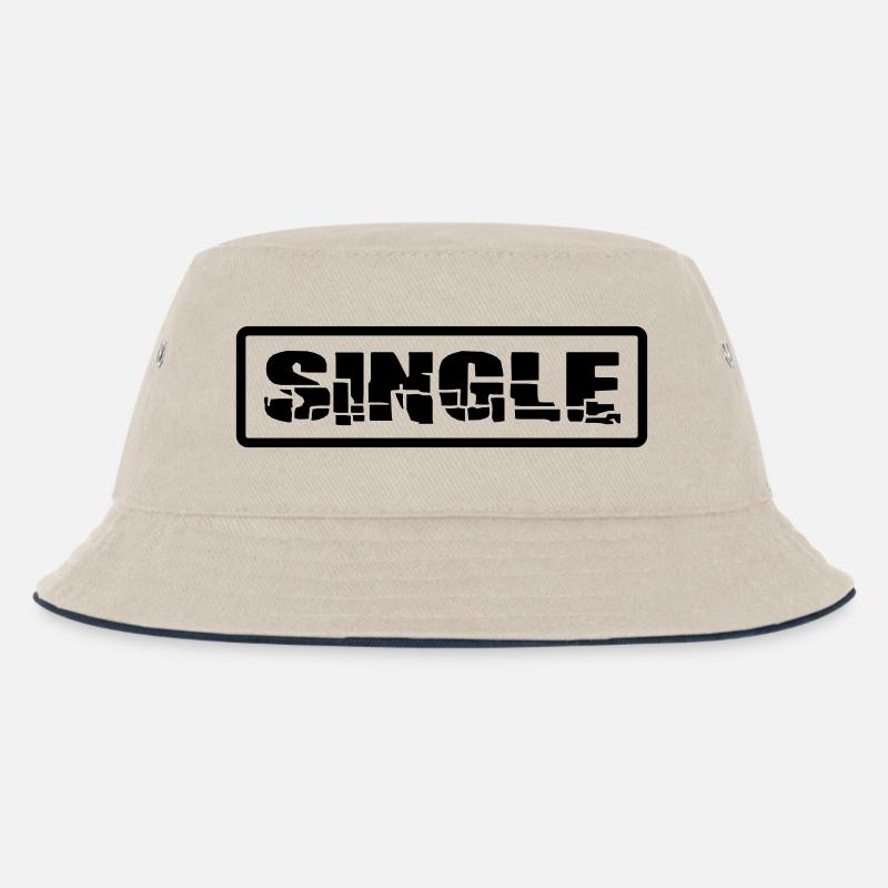 single - Kids’ Bucket Hat - ecru/navy