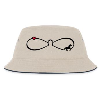 Unendlichkeit Symbol Freundschaftszeichen Pferd 8 - Kinder Bucket Hat - Natur/Navy - Vorne