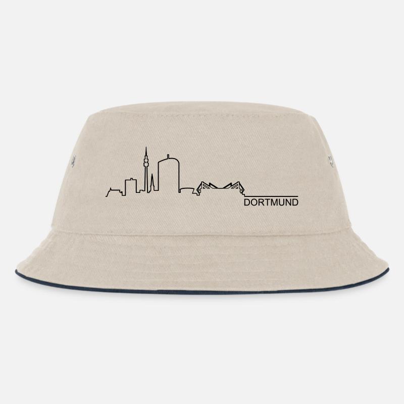 Skyline Dortmund Silhouette - Kinder Bucket Hat - Natur/Navy