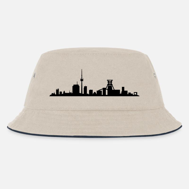 Skyline Essen - Kinder Bucket Hat - Natur/Navy