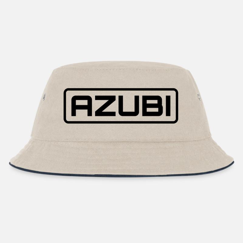 Azubi Tshirt 1 23 - Kinder Bucket Hat - Natur/Navy