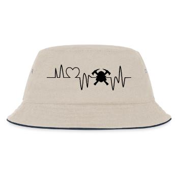 heartbeat firefighter fire department - Kids’ Bucket Hat - ecru/navy - Front